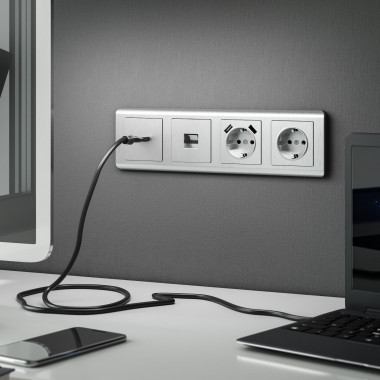 Накладка для розетки USB (cеребряный рифленый) W1179509 &mdash; Multielectrika