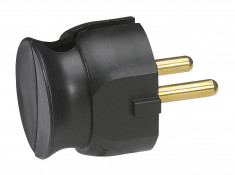 Вилка 2К - Legrand Элиум - 16 А - ультраплоская - пластик - чёрный 050184 &mdash; Multielectrika