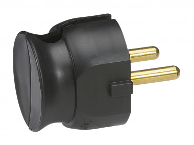 Вилка 2К - Legrand Элиум - 16 А - ультраплоская - пластик - чёрный 050184 — Multielectrika