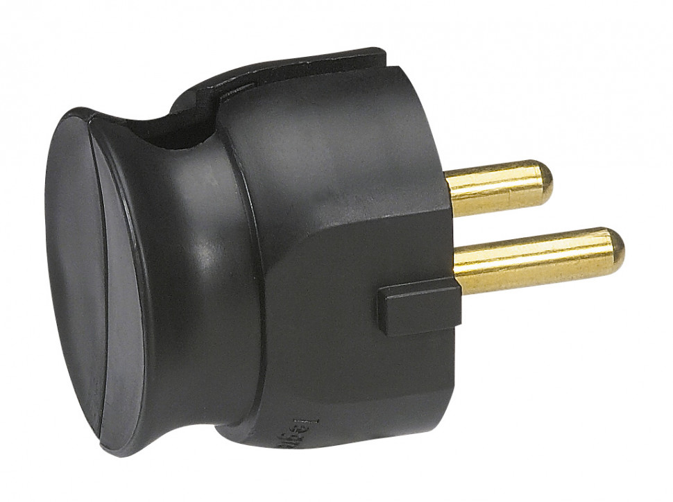 Вилка 2К - Legrand Элиум - 16 А - ультраплоская - пластик - чёрный 050184 фото 1 — Multielectrika