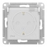Розетка силовая Systeme Electric AtlasDesign Aqua IP44 со шторками и крышкой, белая