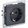 Розетка с заземлением без защитных шторок 16А IEK Brite РС11-1-0-БрГ графит