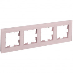 Рамка на 4 поста IEK Brite РУ-4-2-Бр стекло розовый матовый &mdash; Multielectrika