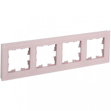 Рамка на 4 поста IEK Brite РУ-4-2-Бр стекло розовый матовый — Multielectrika