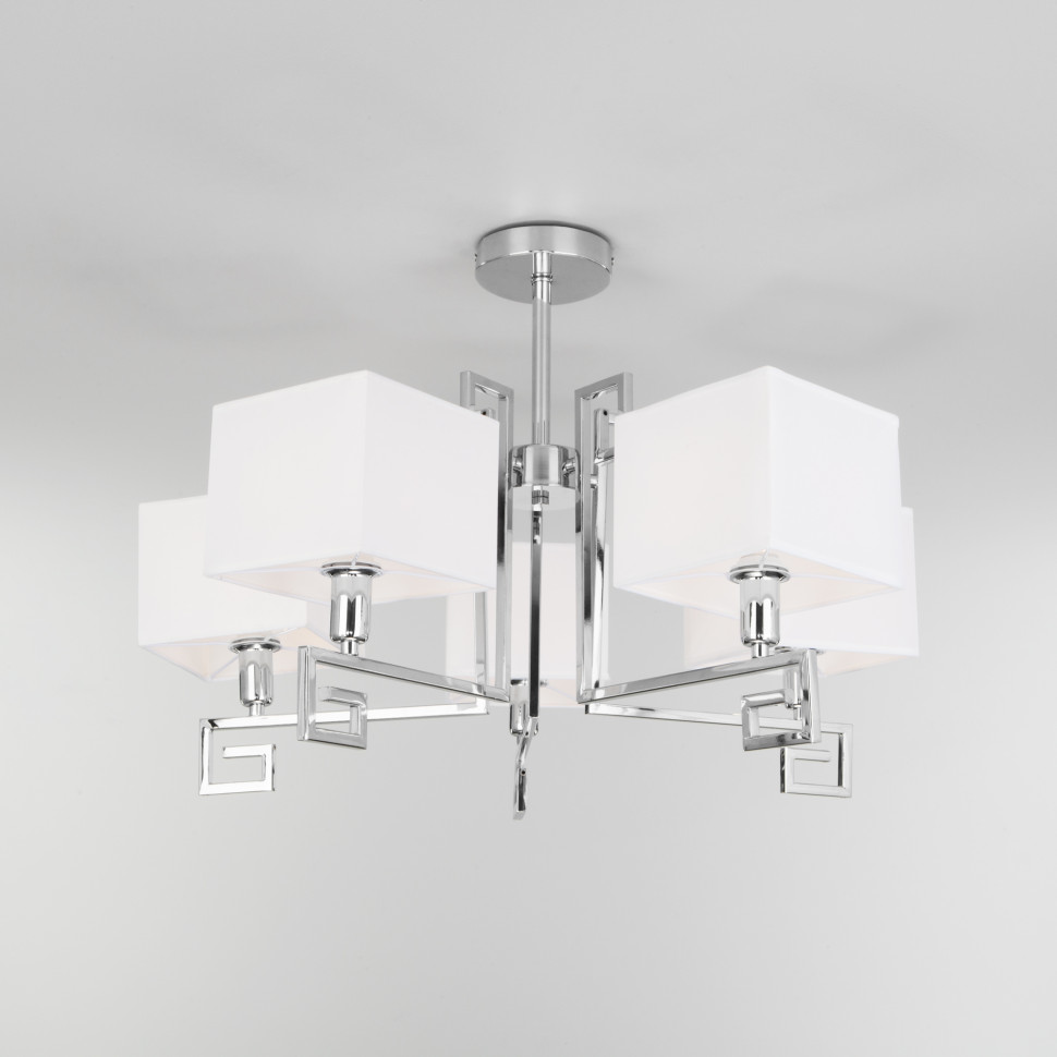 Потолочная люстра с абажурами 60115/5 хром фото 1 — Multielectrika