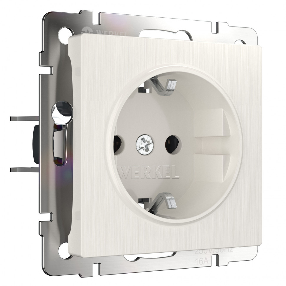 Розетка с заземлением (перламутровый рифленый) W1171013 фото 1 &mdash; Multielectrika