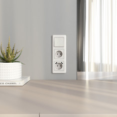 Розетка с заземлением (перламутровый рифленый) W1171013 &mdash; Multielectrika