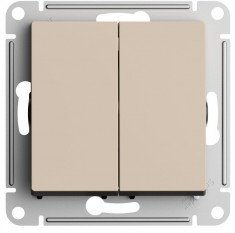 Переключатель двухклавишный Systeme Electric AtlasDesign перекрестный, 10А, песочный &mdash; Multielectrika