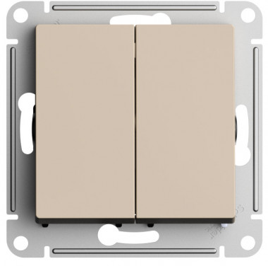 Переключатель двухклавишный Systeme Electric AtlasDesign перекрестный, 10А, песочный — Multielectrika