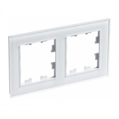 Рамка Schneider Electric Atlas Design Nature на 2 поста, белое стекло &mdash; Multielectrika