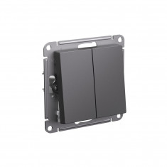 Выключатель двухклавишный Systeme Electric AtlasDesign 10А, базальт &mdash; Multielectrika