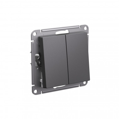 Выключатель двухклавишный Systeme Electric AtlasDesign 10А, базальт — Multielectrika