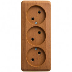 Розетка 3К без шторок 16А 250B Бук Schneider Electric Этюд PA16-009T &mdash; Multielectrika