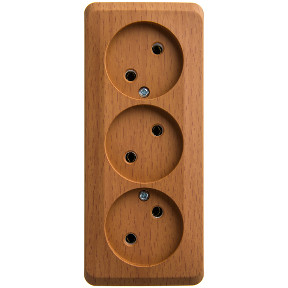 Розетка 3К без шторок 16А 250B Бук Schneider Electric Этюд PA16-009T — Multielectrika