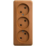Розетка 3К без шторок 16А 250B Бук Schneider Electric Этюд PA16-009T
