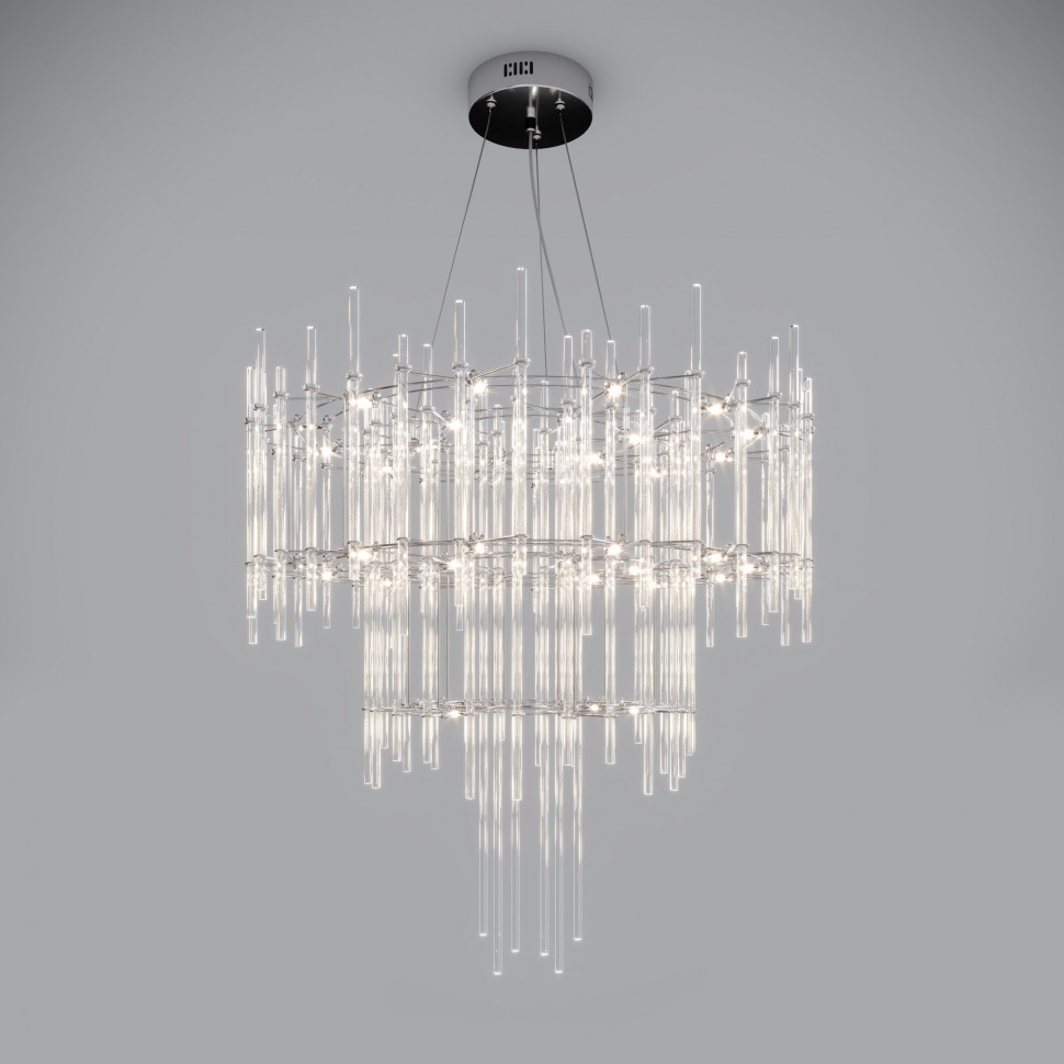 Подвесная светодиодная люстра с пультом управления и декором из акрила 91102 LED фото 1 &mdash; Multielectrika