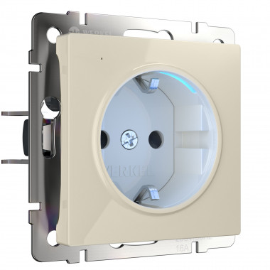 Розетка с подсветкой (слоновая кость) W1171403 — Multielectrika