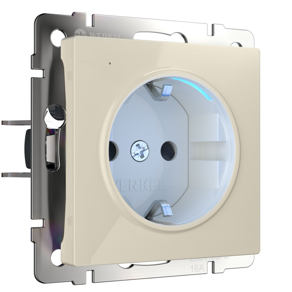 Розетка с подсветкой (слоновая кость) W1171403 фото 1 — Multielectrika