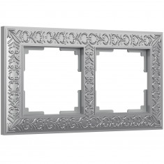 Рамка на 2 поста (матовый хром) WL07-Frame-02 &mdash; Multielectrika