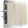 Выключатель трехклавишный (слоновая кость) WL03-SW-3G-ivory фото 1 — Multielectrika