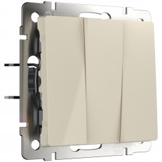 Выключатель трехклавишный (слоновая кость) WL03-SW-3G-ivory &mdash; Multielectrika