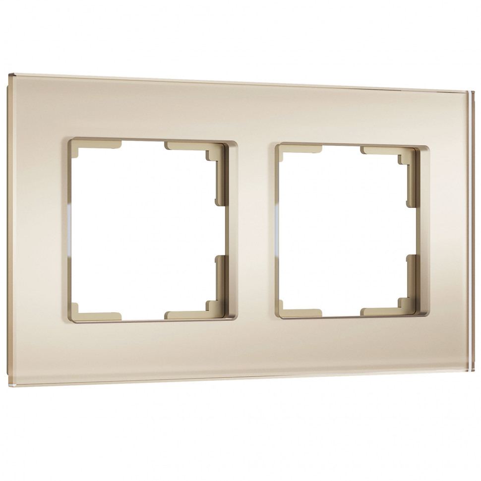 Рамка из стекла на 2 поста Senso шампань soft-touch W0023111 фото 1 &mdash; Multielectrika