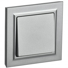 Выключатель одноклавишный 10А в сборе IEK Brite ВСР10-1-0-БрА алюминий &mdash; Multielectrika