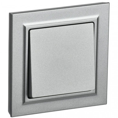 Выключатель одноклавишный 10А в сборе IEK Brite ВСР10-1-0-БрА алюминий — Multielectrika