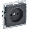 Розетка без заземления с защитными шторками 10А IEK Brite РСш10-2-БрГ графит фото 1 — Multielectrika