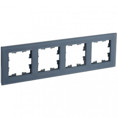 Рамка на 4 поста IEK Brite РУ-4-2-Бр стекло маренго матовый — Multielectrika