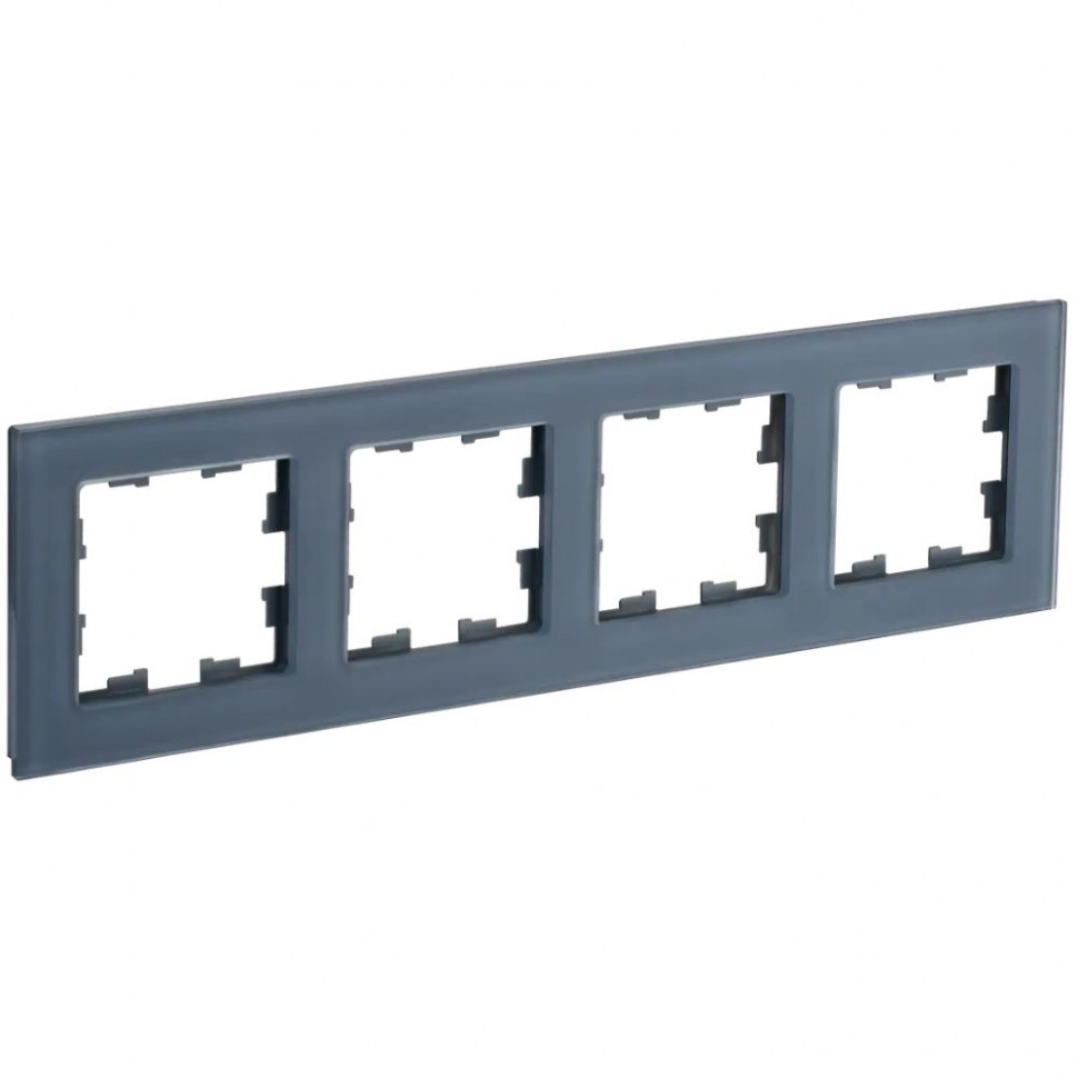 Рамка на 4 поста IEK Brite РУ-4-2-Бр стекло маренго матовый фото 1 — Multielectrika