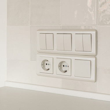 Выключатель двухклавишный (перламутровый рифленый) W1120013 — Multielectrika