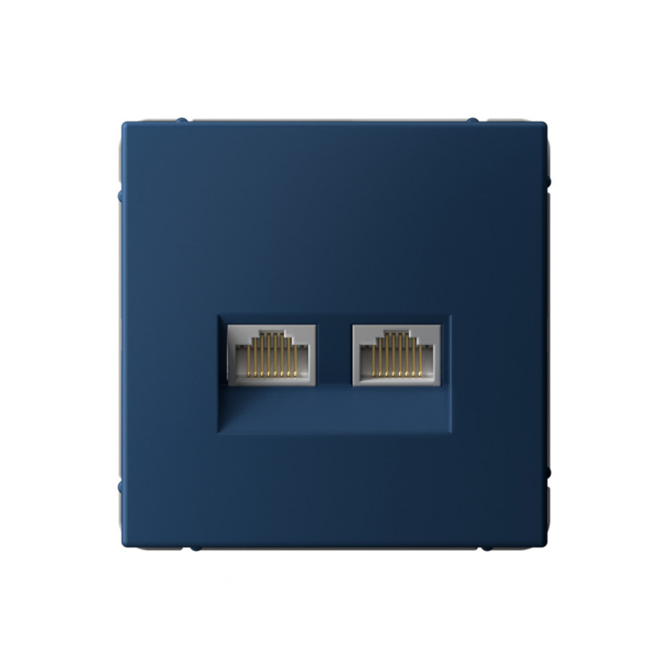 Розетка двойная RJ-45 Systeme Electric ArtGallery кат.6А, аквамарин фото 1 — Multielectrika