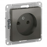 Розетка силовая Schneider Electric Atlas Design без заземления, сталь