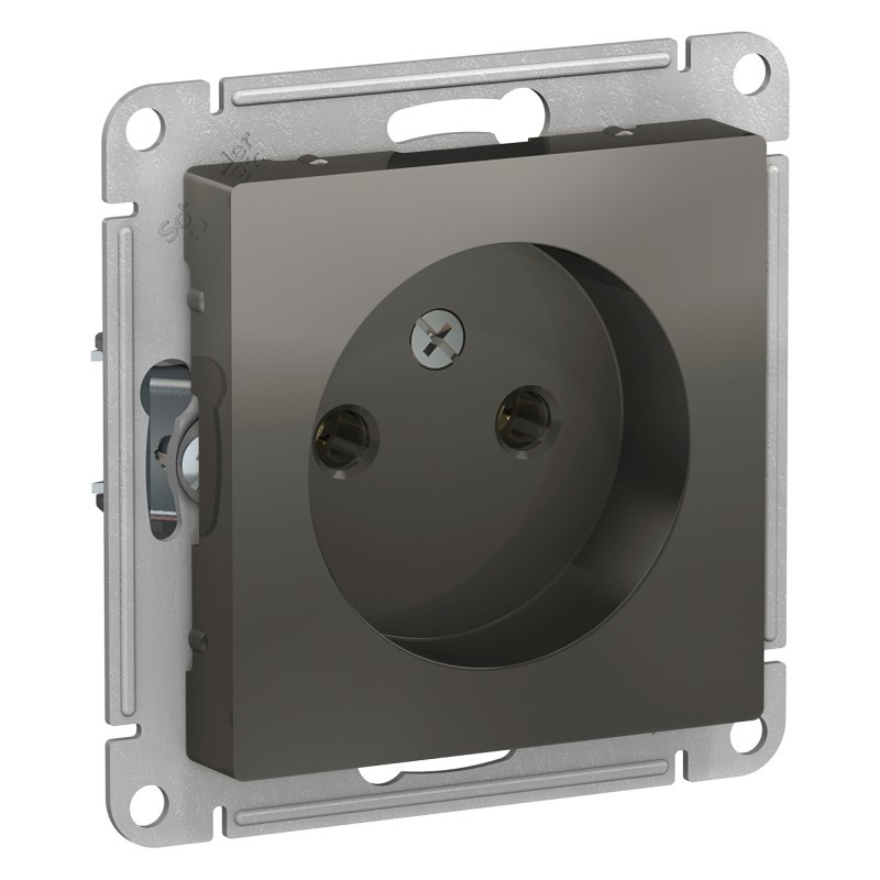 Розетка силовая Schneider Electric Atlas Design без заземления, сталь фото 1 — Multielectrika