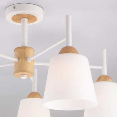 Потолочная люстра со стеклянными плафонами 70085/5 белый — Multielectrika