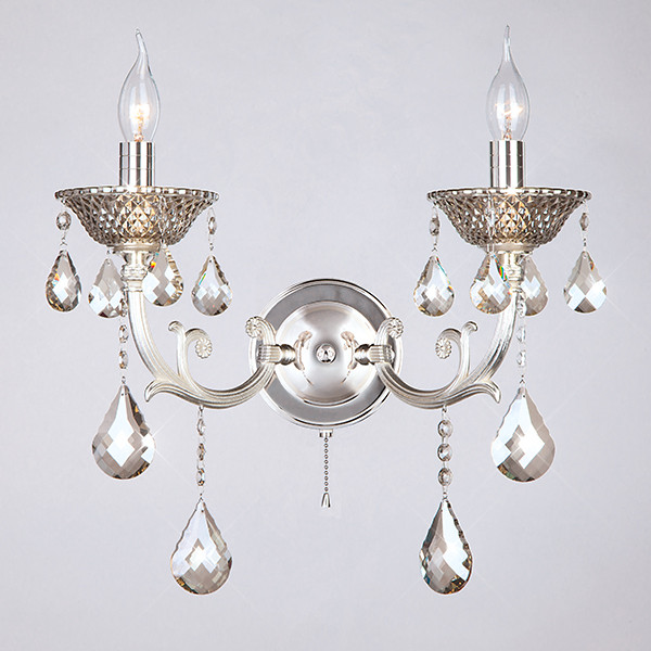 Бра с хрусталем 278/2 серебро фото 1 — Multielectrika