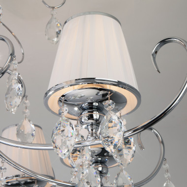 Потолочная люстра с тканевыми абажурами 10021/8 хром — Multielectrika