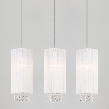 Подвесной светильник с тканевыми абажурами 1188/3 хром — Multielectrika