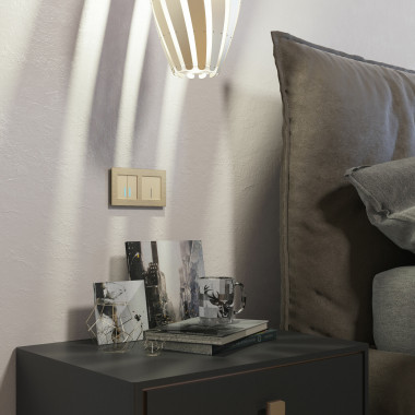 Сенсорный выключатель двухклавишный с подсветкой 1000 Вт (шампань) W4520011 &mdash; Multielectrika