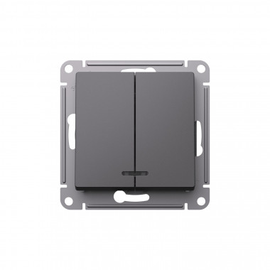 Выключатель двухклавишный Systeme Electric AtlasDesign с подсветкой, 10А, базальт — Multielectrika