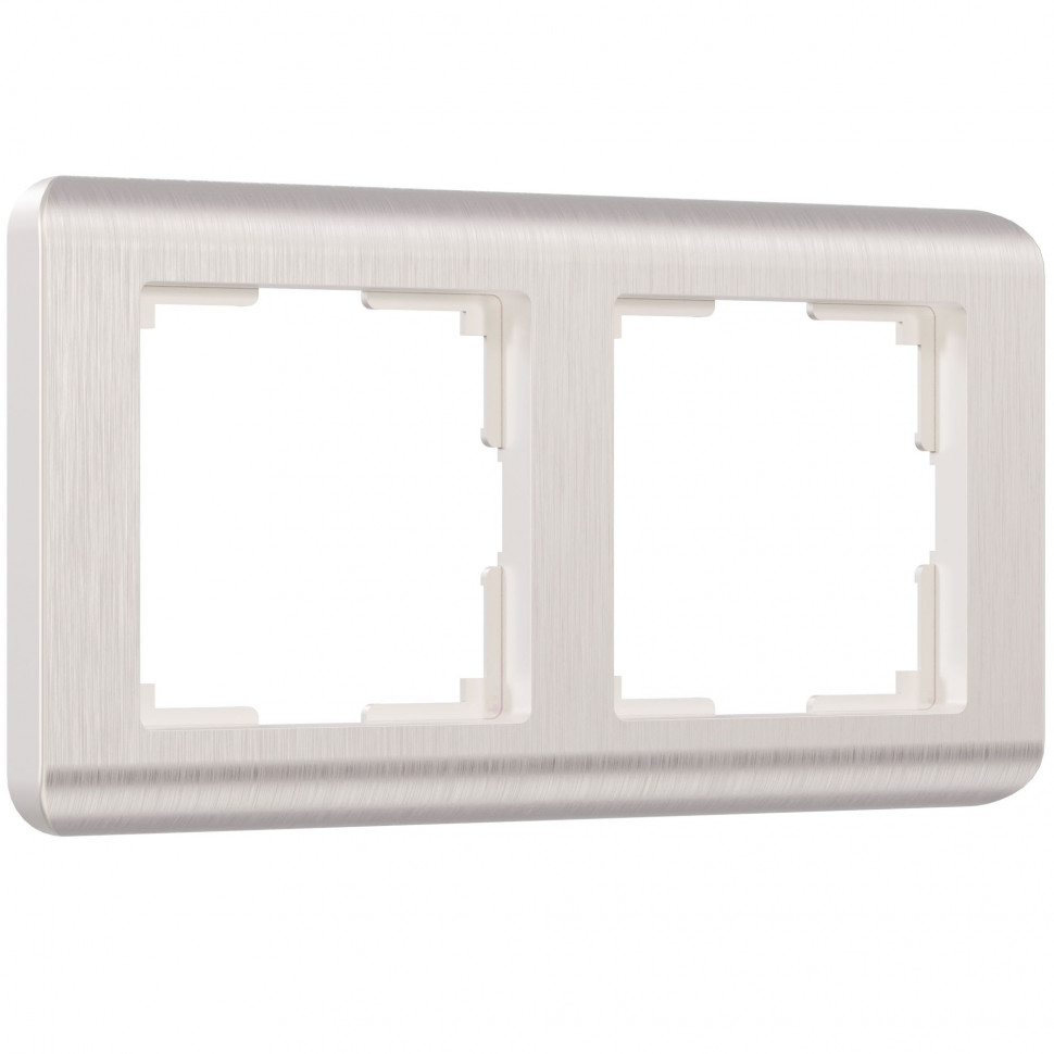 Рамка из поликарбоната на 2 поста Stream перламутровый W0022113 фото 1 &mdash; Multielectrika