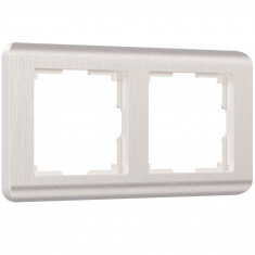 Рамка из поликарбоната на 2 поста Stream перламутровый W0022113 &mdash; Multielectrika