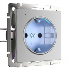 Розетка с подсветкой (серебряный) W1171406 &mdash; Multielectrika
