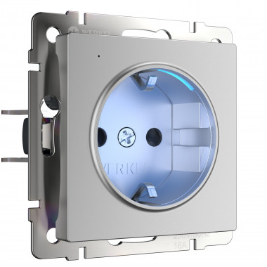 Розетка с подсветкой (серебряный) W1171406 — Multielectrika