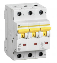 Автоматический выключатель ВА 47-60M 3Р 63А 6 кА характеристика С IEK MVA31-3-063-C &mdash; Multielectrika