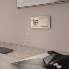 Выключатель одноклавишный с подсветкой (айвори акрил) W1110143 &mdash; Multielectrika