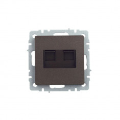 Розетка компьютерная двойная кат.5E RJ45 IEK Brite РК10-2-БрТБ темная бронза &mdash; Multielectrika