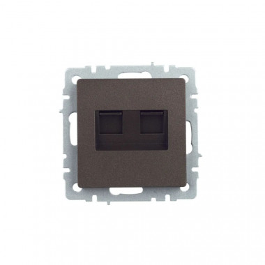 Розетка компьютерная двойная кат.5E RJ45 IEK Brite РК10-2-БрТБ темная бронза — Multielectrika