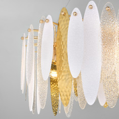 Умная подвесная люстра с фактурным стеклом 326/10 золото &mdash; Multielectrika